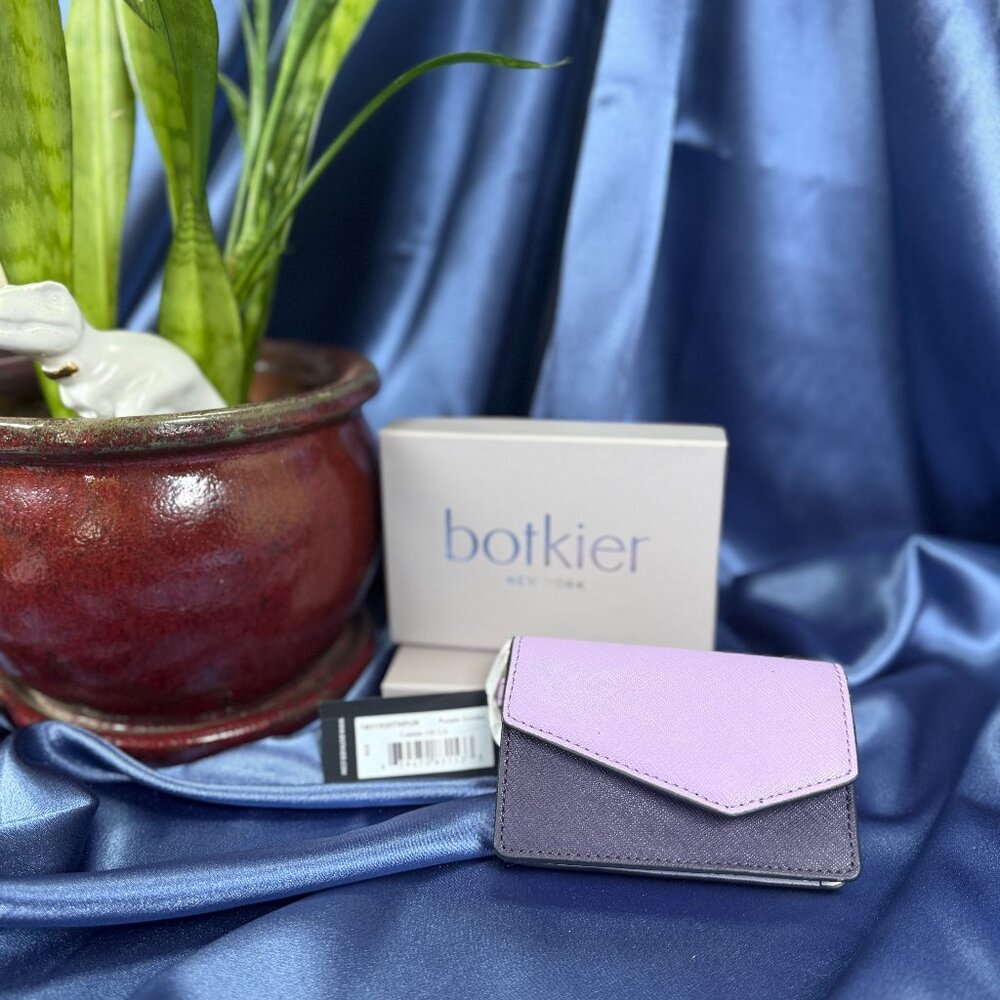 Botkier Cobble Hill Snap Wallet – Purples/White Saffiano Leather (NWT + Box)